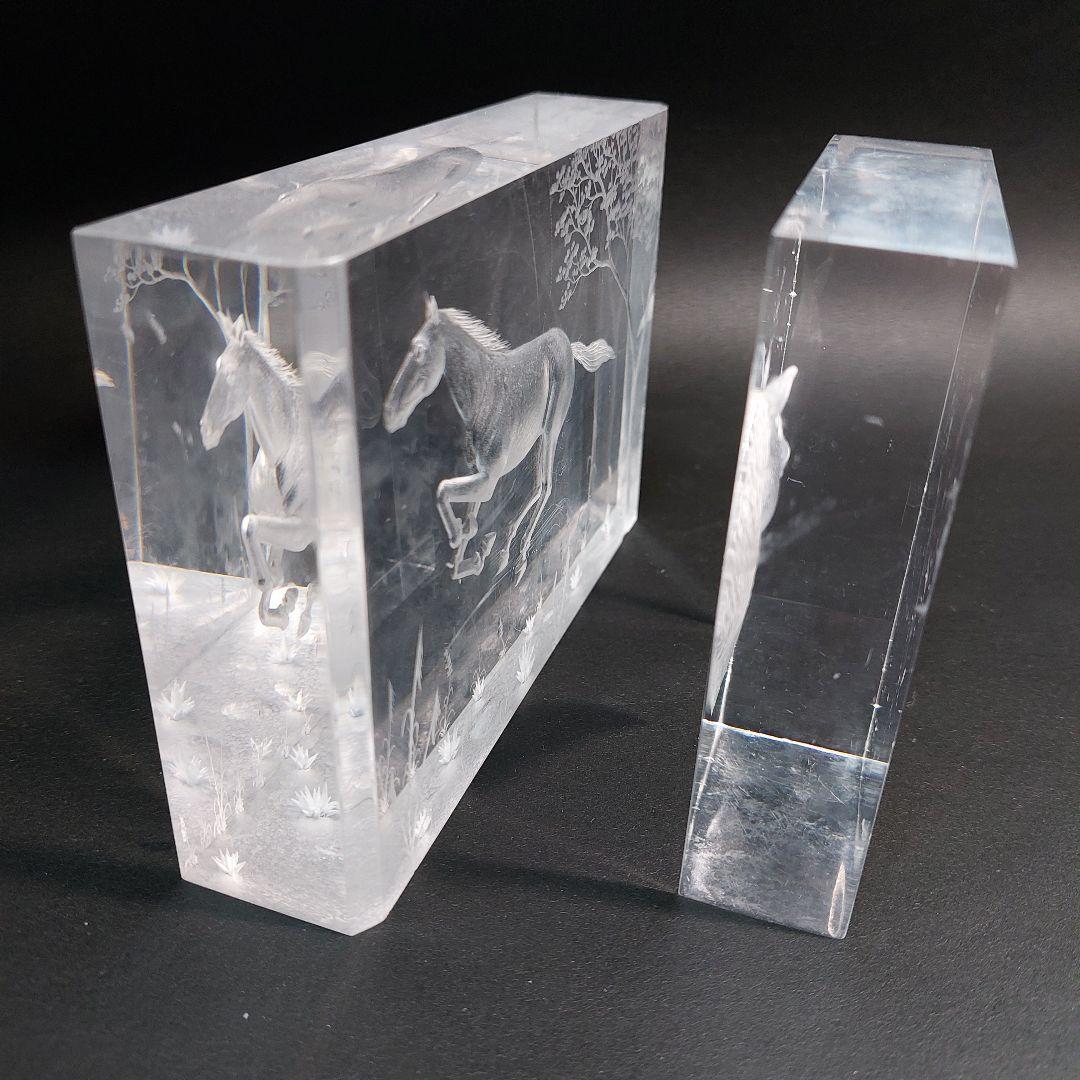 アクリル　馬の彫刻セット　DEKELS LAS'86　アートオブジェ　午年