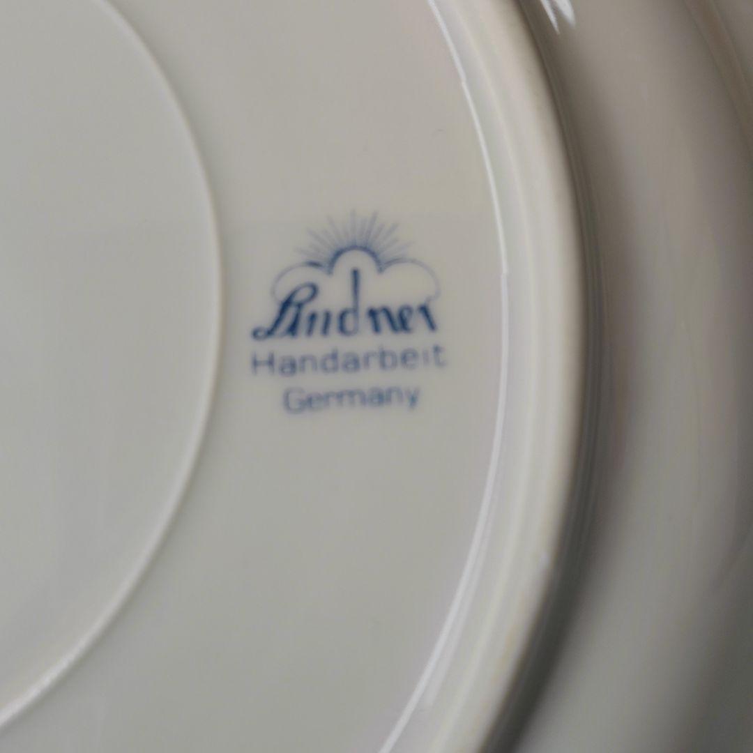 ドイツ/リンドナー製ロココ調 二段式ケーキスタンド 陶器製 花柄 ゴールド