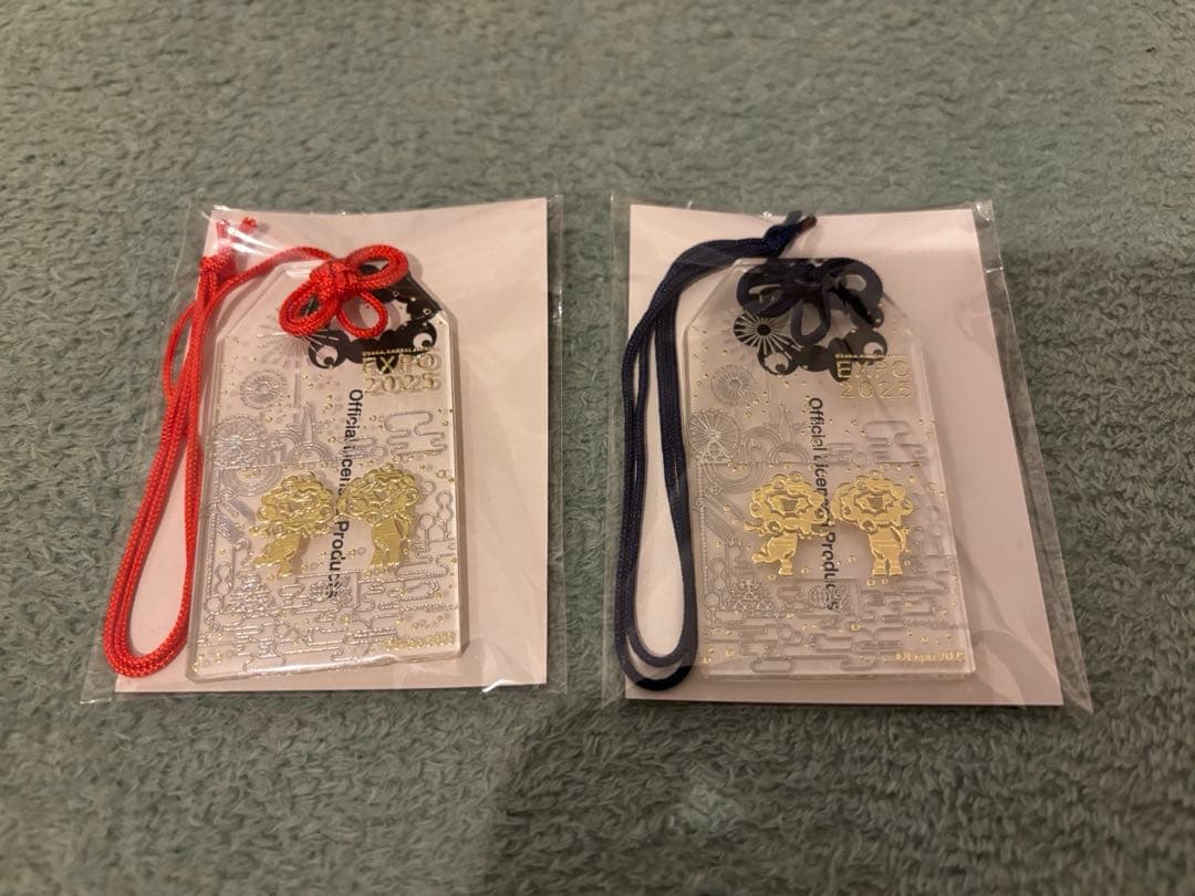 最終価格‼️激レア！ミャクミャク アクリル お守り 金色箔押し ペアセット