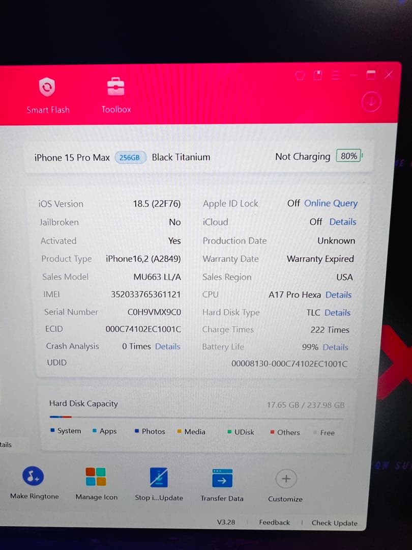美品iPhone15Promax 256GB/US/99%/Face id OK