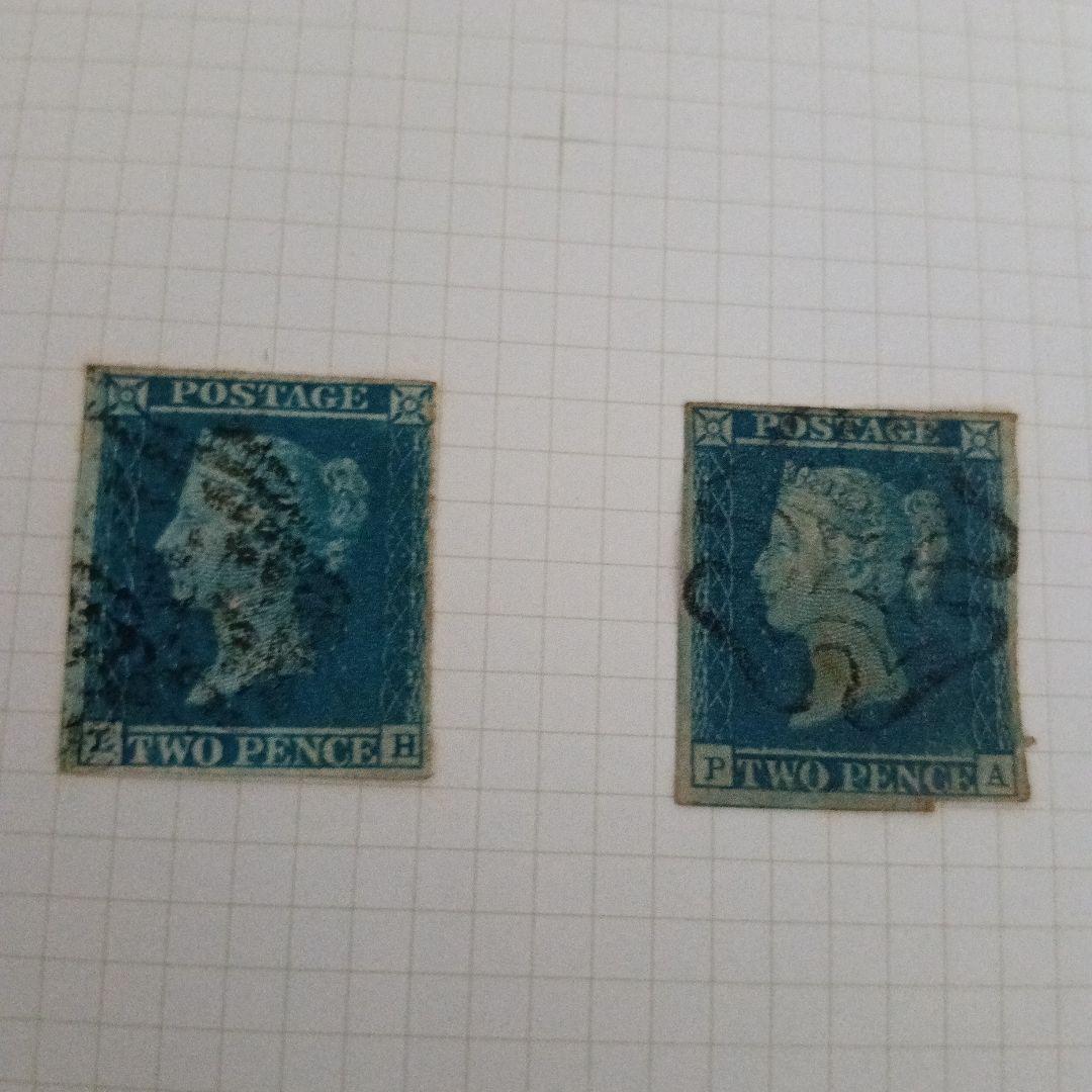 世界で1番最初に発行★イギリス本国・QX時代ヴィクトリア女王 通称ブラックペニー