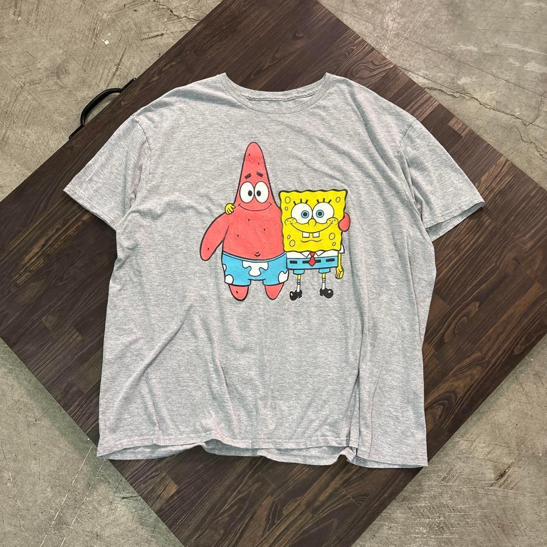 7TSM2 【スポンジボブ】アニメTシャツ　キャラクター　インポート古着