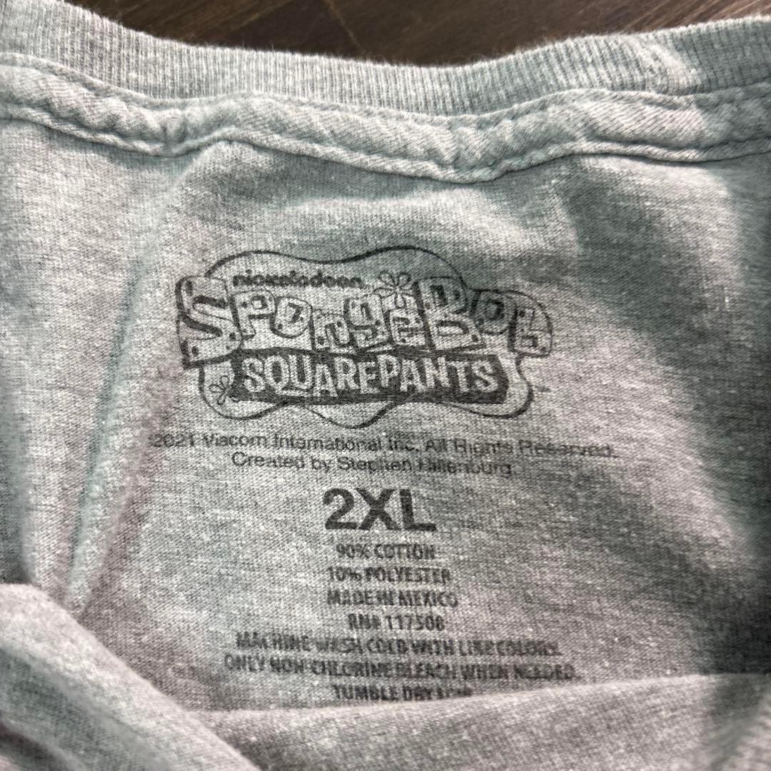 7TSM2 【スポンジボブ】アニメTシャツ　キャラクター　インポート古着