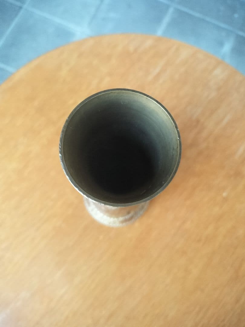 花瓶　フラワーベース　フラスコ型　真鍮　黄銅製品　ヴィンテージ