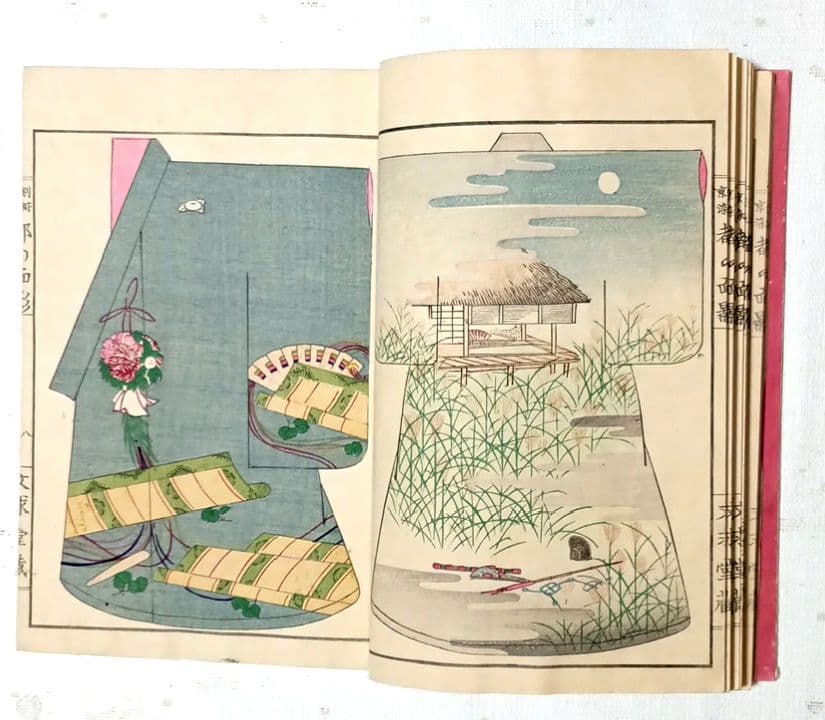 稀本都乃面影（着物図柄46図人物4図柄計50図柄)神坂吉隆（雪佳)明治23年出版