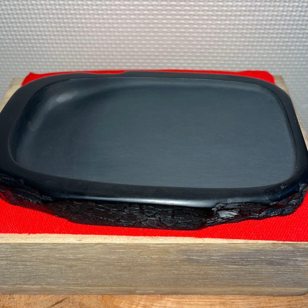 ⭕️雨畑硯　新品美品　雨畑硯開祖　機山堂　深澤粂次郎硯舗　石渓　五三寸大　共箱