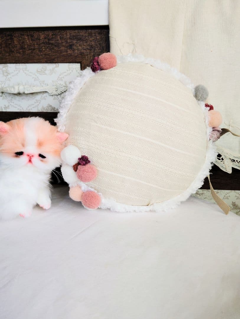 子猫きなこちゃん❤ころころぽっちゃり♡カゴセット♡アートドール♡ぬいぐるみ♡