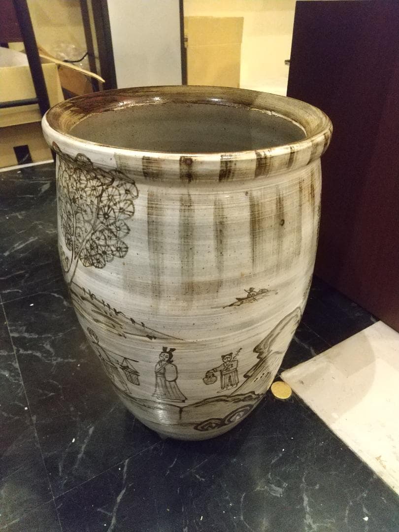 ■美品■多々良焼 宸山窯　壺　傘立て　花器