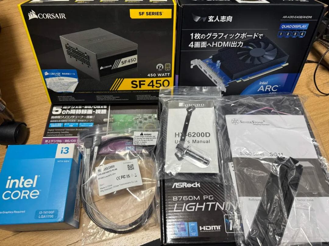 自作PC　TV録画用　 i314100F A310 16GB PX-MLT5PE