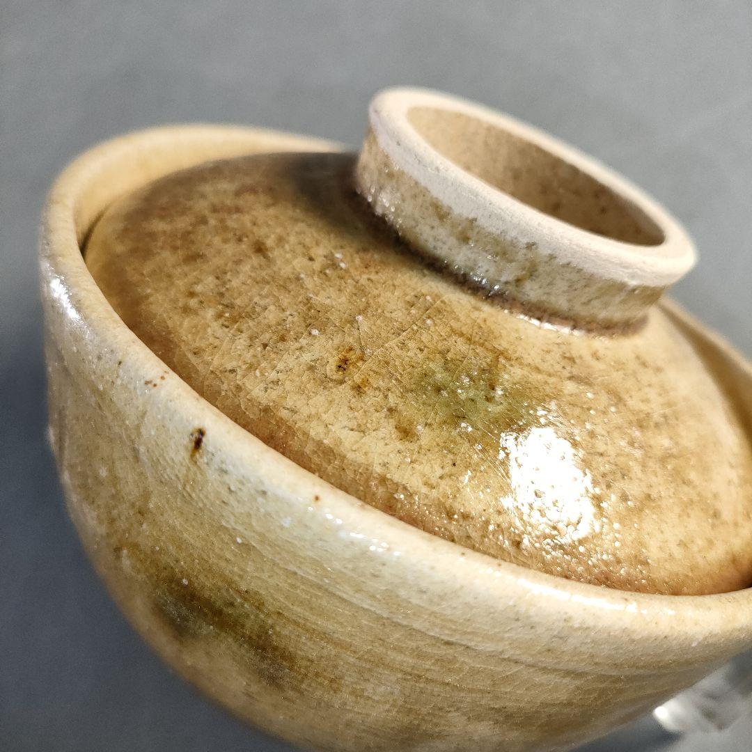 A1381-4/高取焼/加藤作助/黄瀬戸蓋付茶碗3客/蓋物/茶道具/懐石道具/