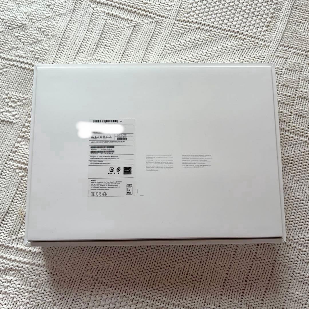 MacBookAirM2 8G/512GB USキーボード シルバー