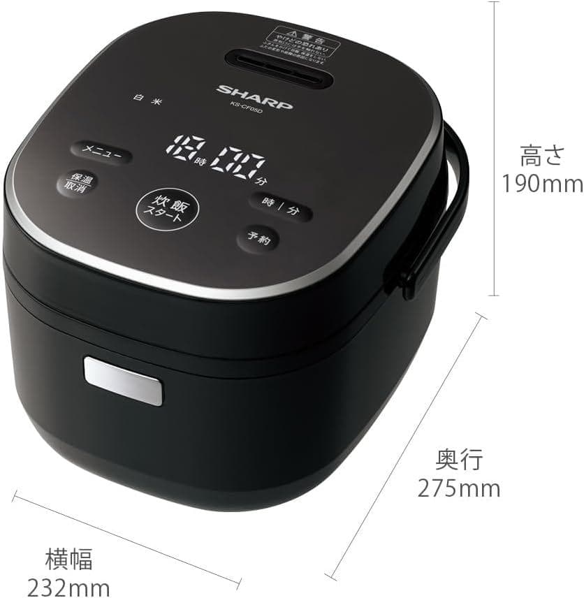 シャープ 炊飯器 KS-CF05B-B 3合 一人暮らし マイコン パン調理機能