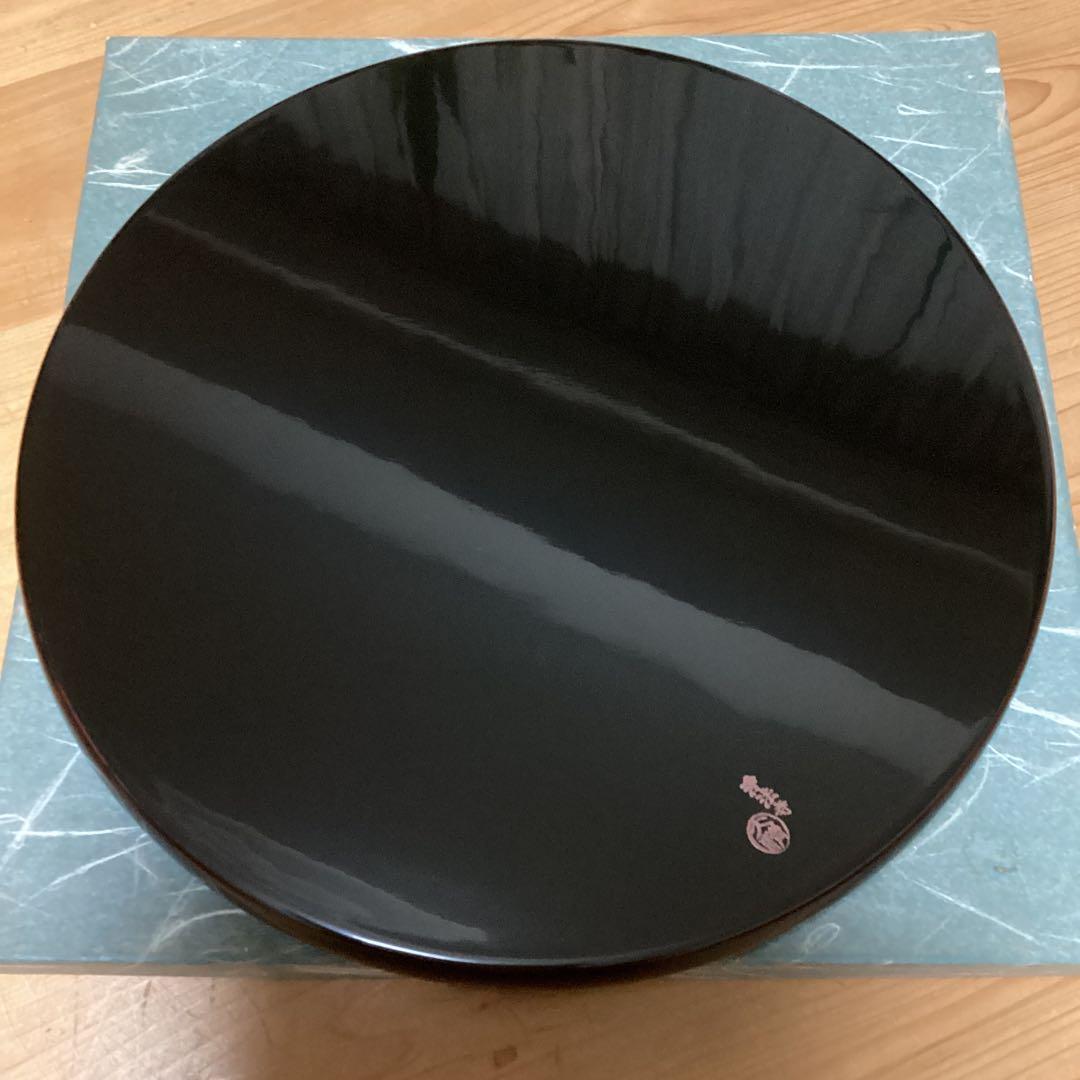 漆器　浄法寺塗　溜塗　丸盆　尺盆　大清造　木製　未使用品
