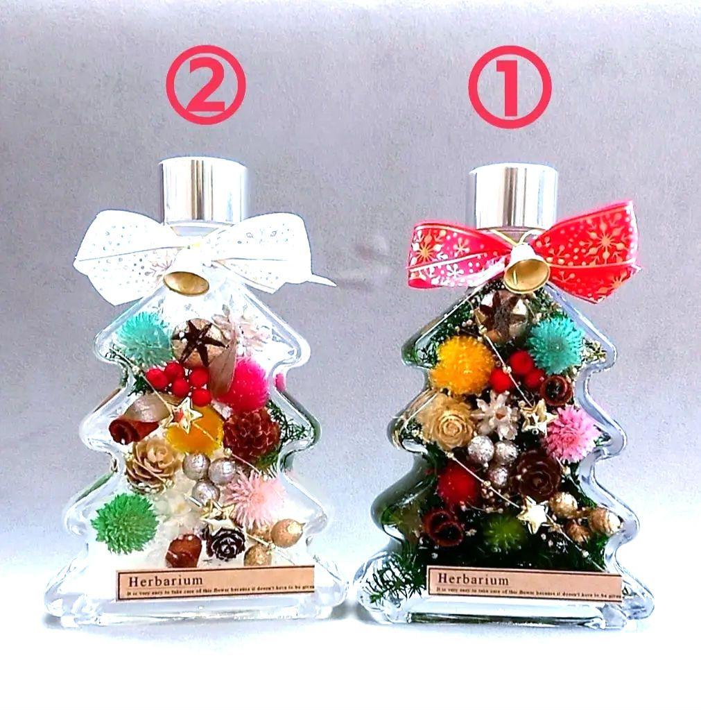 ハーバリウム X'mas 2025【カラフルオーナメントツリーボトル】