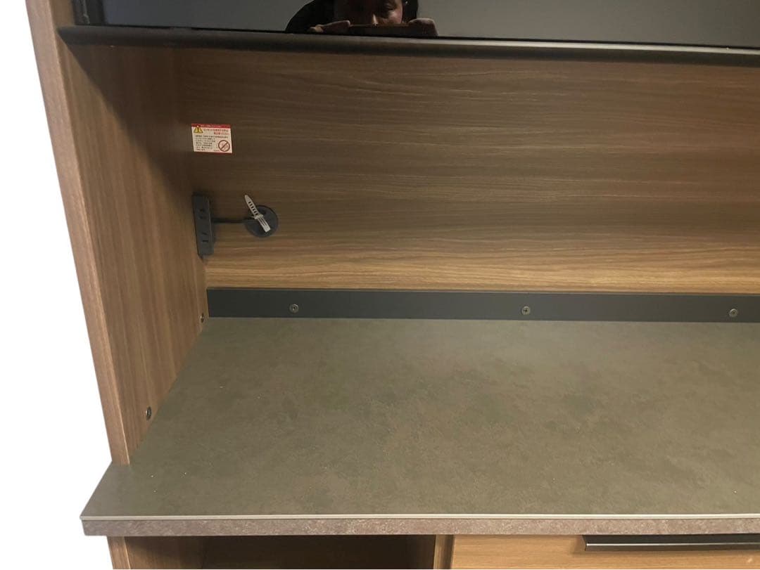 ◯【美品】松田家具大川 アルバ キッチンボード 食器棚 レンジボード ハイグロス