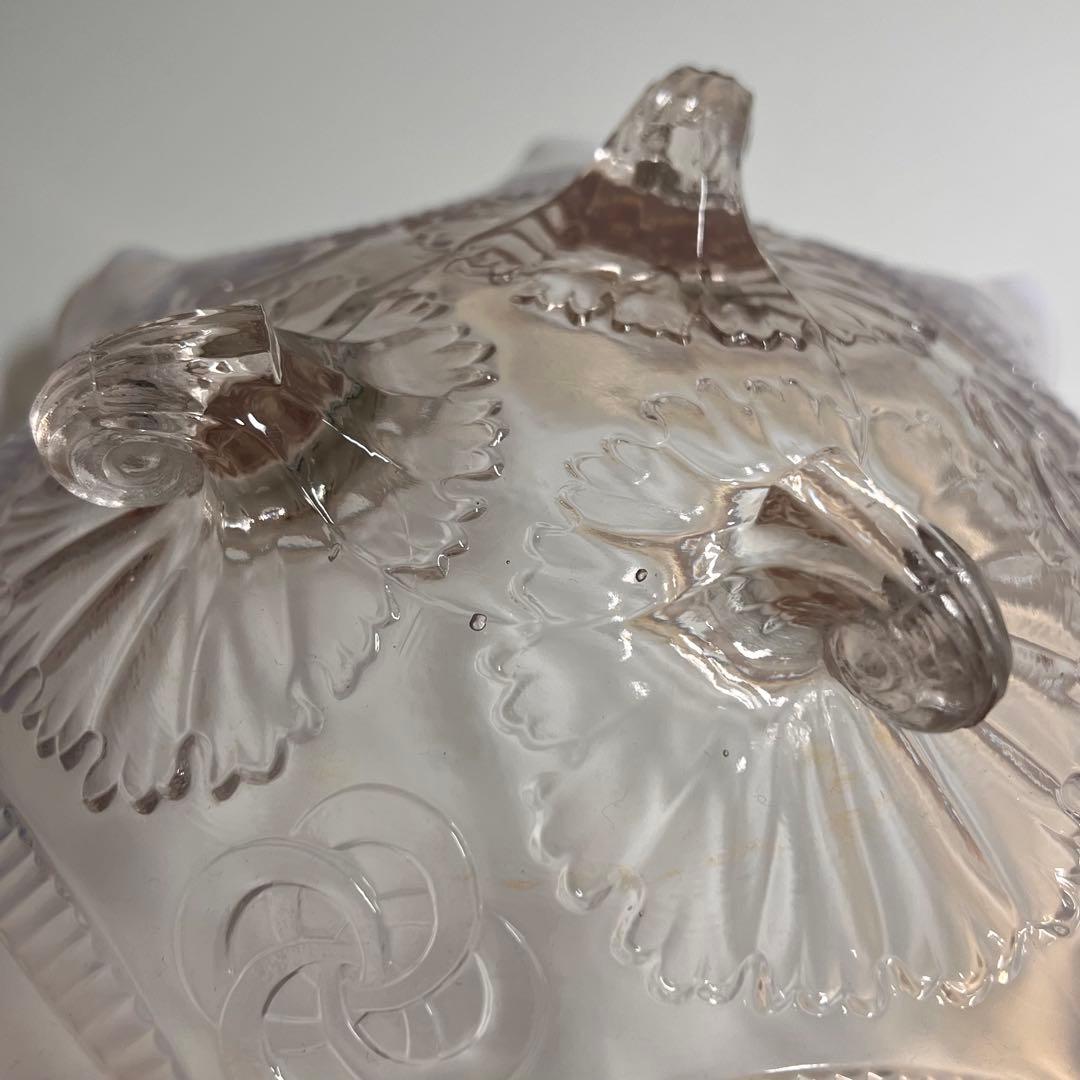 希少 アンティーク ノースウッド 足付きボウル フリル オパールセント 乳白色