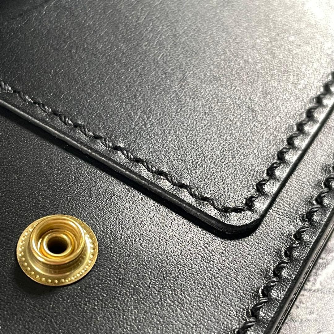 ロングトラッカーウォレット CRUST ブラック 真鍮 無骨