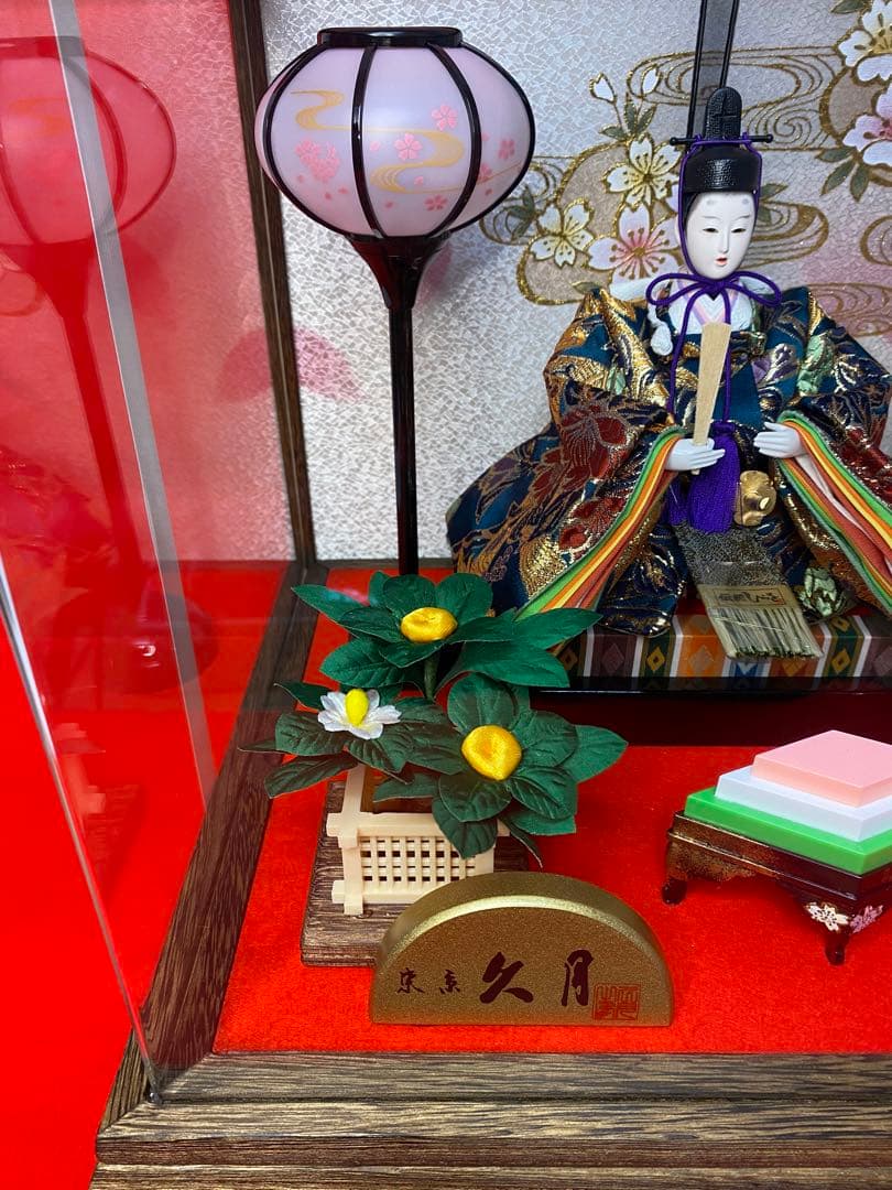 東京久月　雛人形アクリルケース入り親王飾り・間口約５７×奥行約３１×高さ約３３㎝