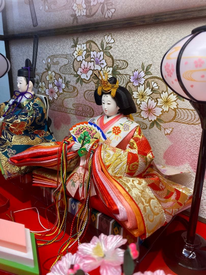 東京久月　雛人形アクリルケース入り親王飾り・間口約５７×奥行約３１×高さ約３３㎝