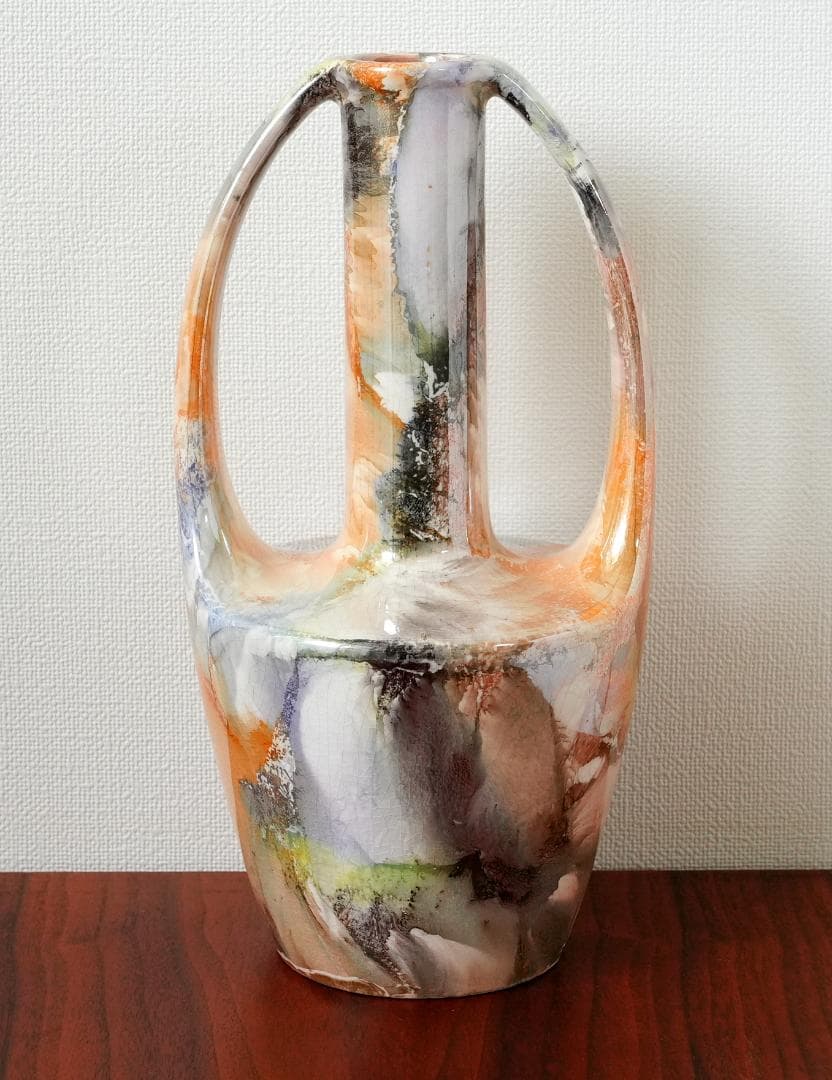 Old Arabia アラビア Marble Luster vase 花瓶