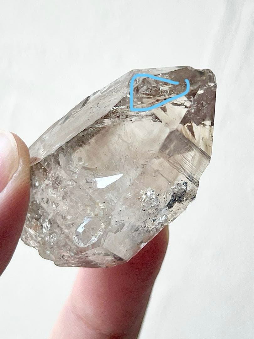 虹入＊水入り水晶　ハーキマーダイヤモンド　パキスタン産　 気泡　天然石古代水入り