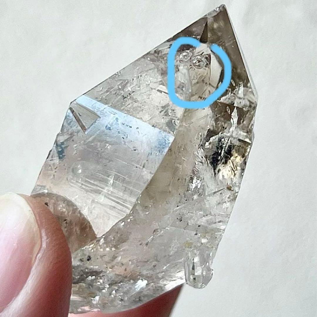 虹入＊水入り水晶　ハーキマーダイヤモンド　パキスタン産　 気泡　天然石古代水入り