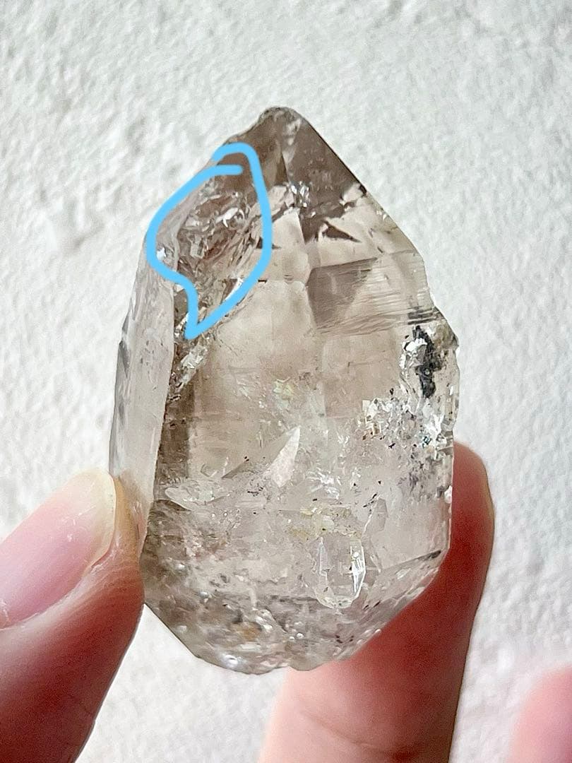 虹入＊水入り水晶　ハーキマーダイヤモンド　パキスタン産　 気泡　天然石古代水入り
