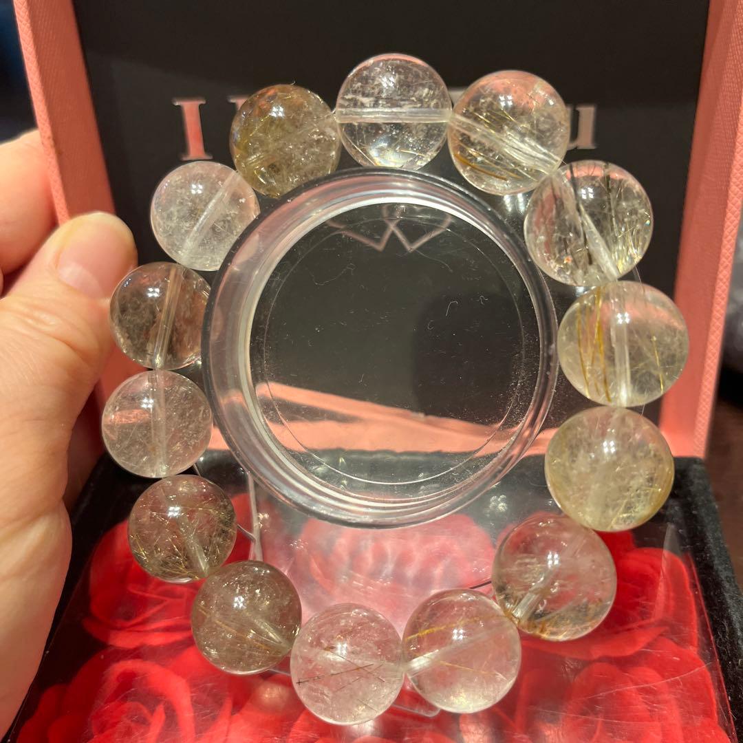 専用出品　天然石ブレスレット　ルチルクォーツ 大玉