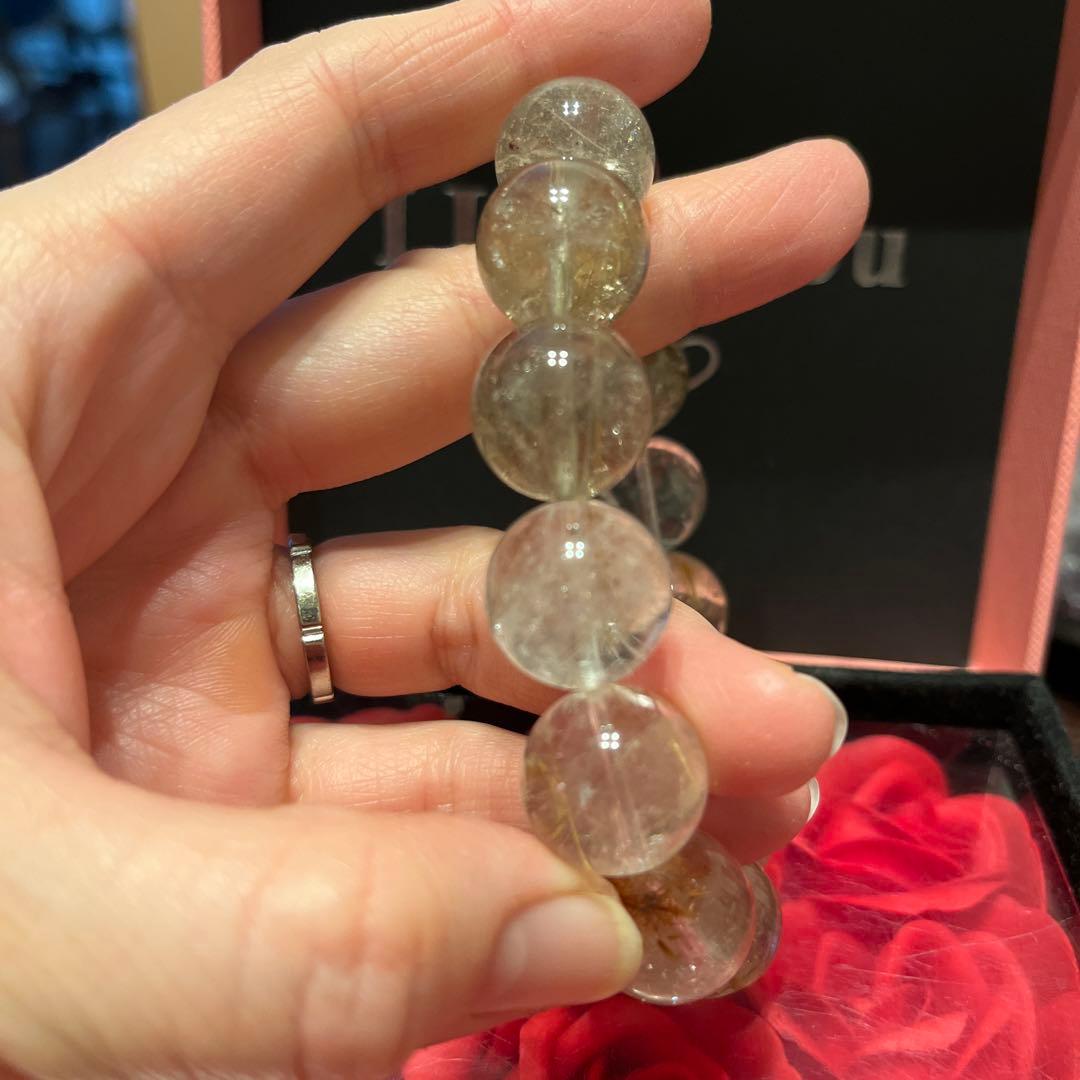 専用出品　天然石ブレスレット　ルチルクォーツ 大玉