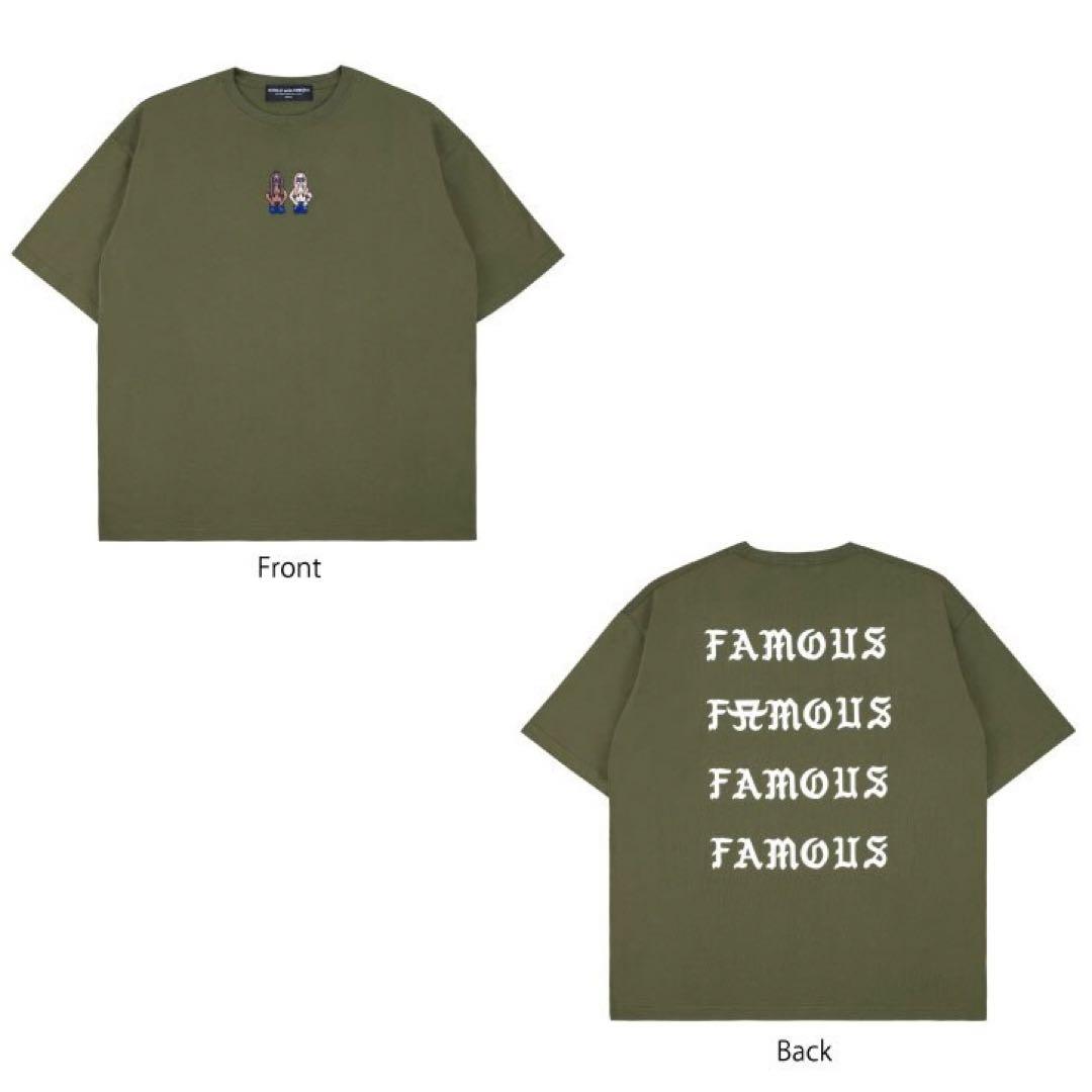 浜崎あゆみ Tシャツ ayu WORLD wide FAMOUS カーキー S