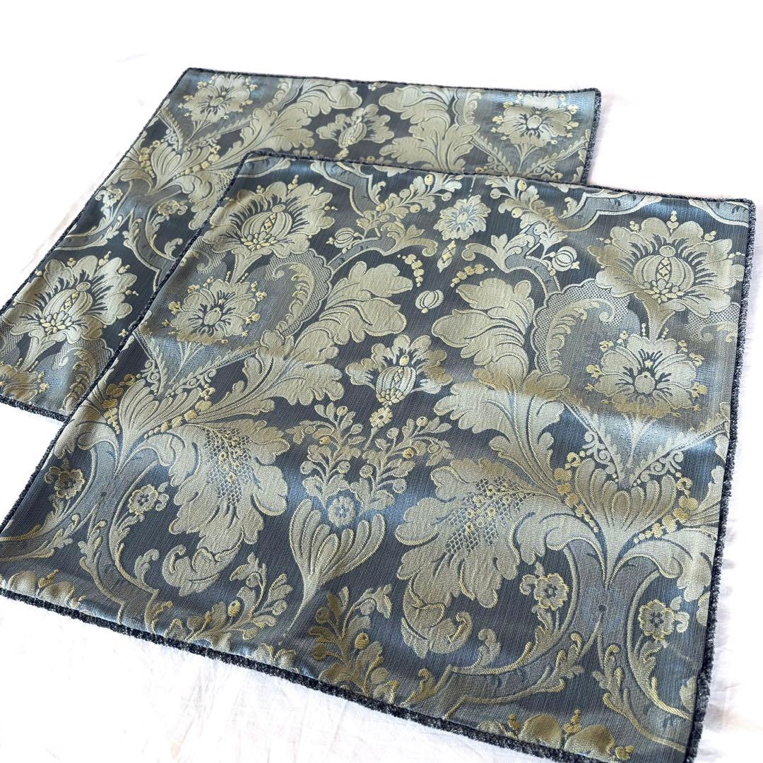 《未使用》 川島織物 ダマスクジャカードクッションカバー 定価6600円×2枚