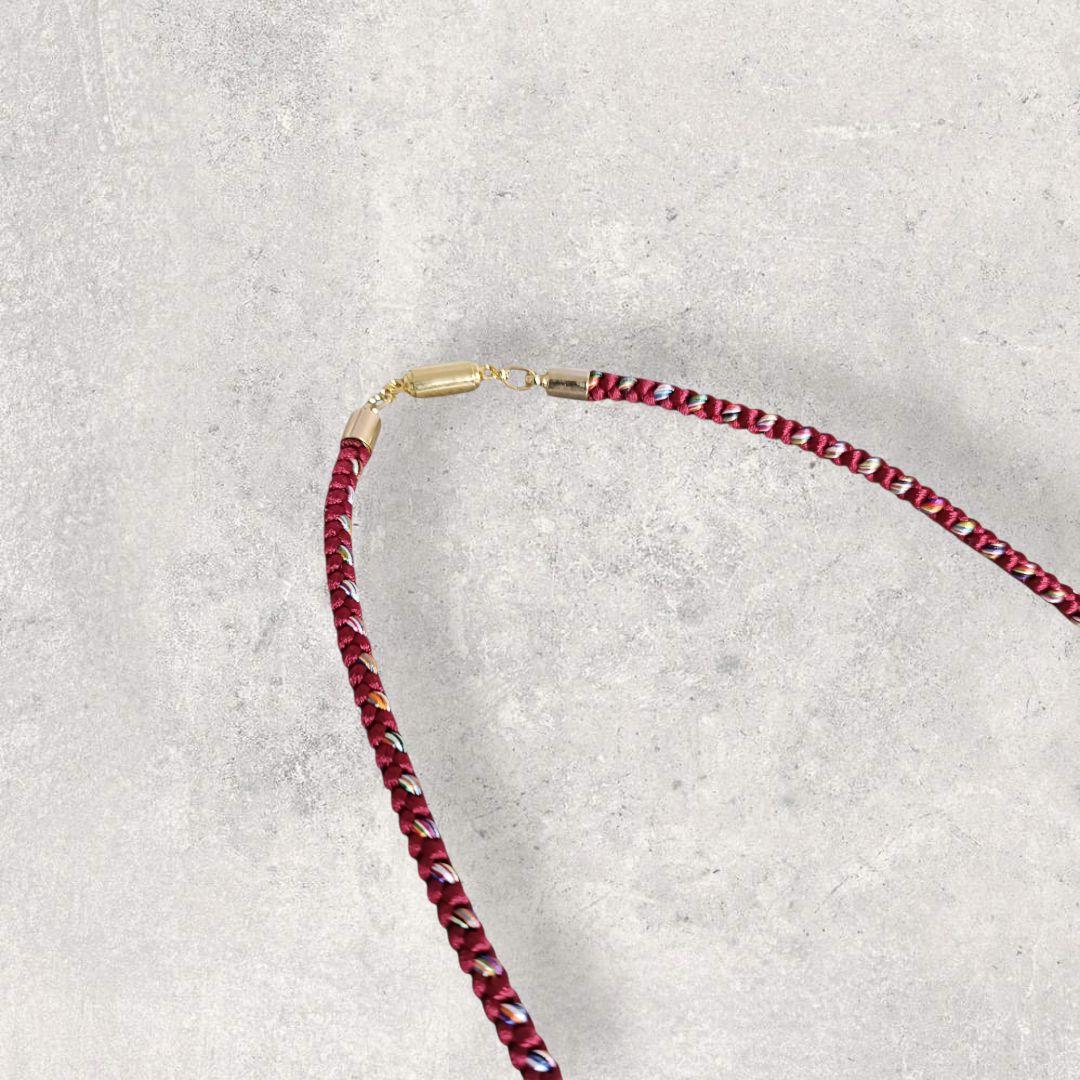 日本　手彫り　つげ細工　開工房 安藤光平　　ペンダント　紅葉　木彫り　工芸品