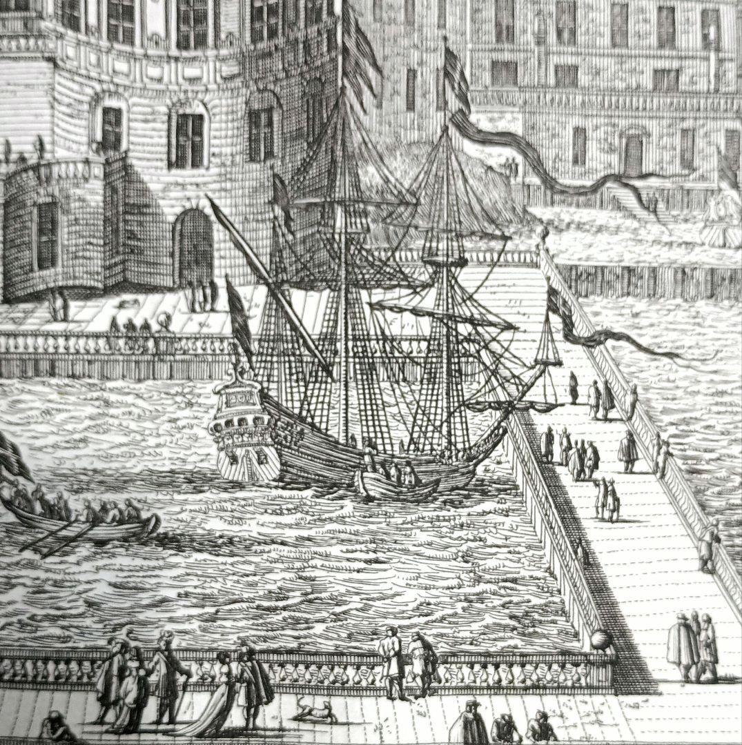 額装品　西洋古典版画　17世紀　スウェーデン　「ウランゲル宮殿」景観図