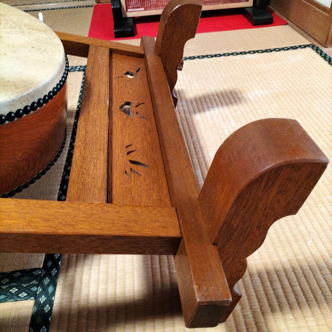 和太鼓　平胴太鼓　鳥居台付き　1.5尺 約45cm 中古良品