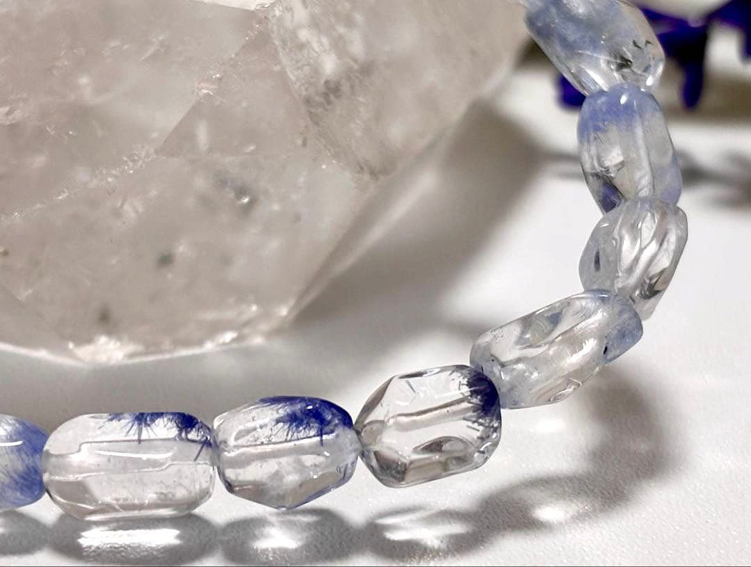 最高品質　蒼き妖精の輝き　ロイヤルデュモルチェライトインクォーツ　ブルーフラワー