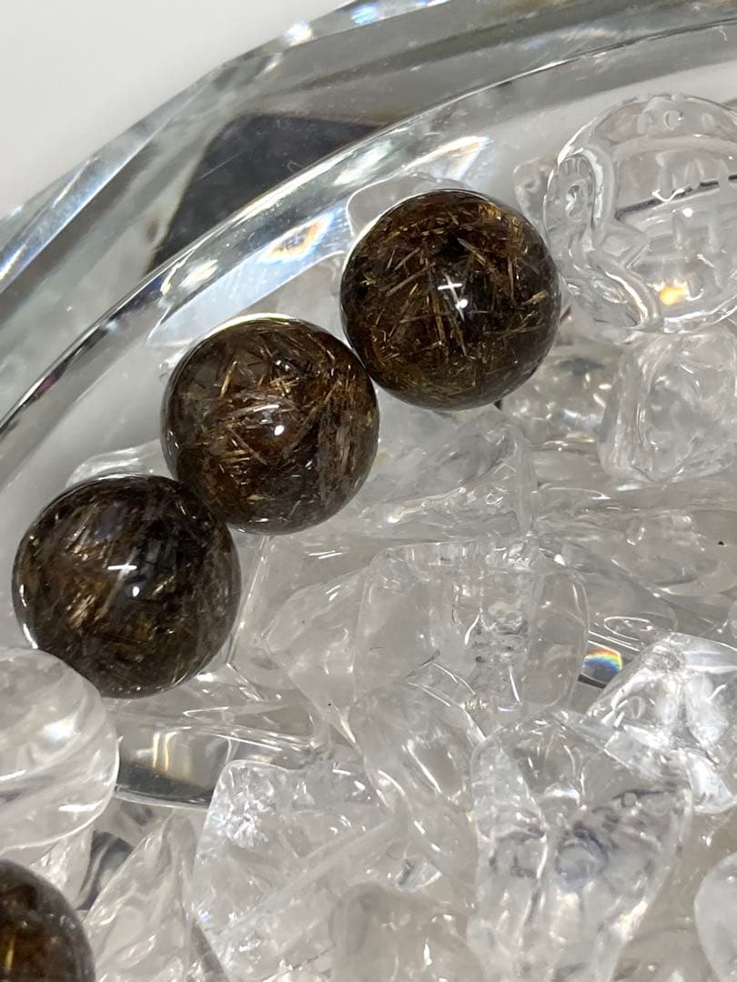 天然石　天珠　コッパールチルクォーツ　ブレスレット