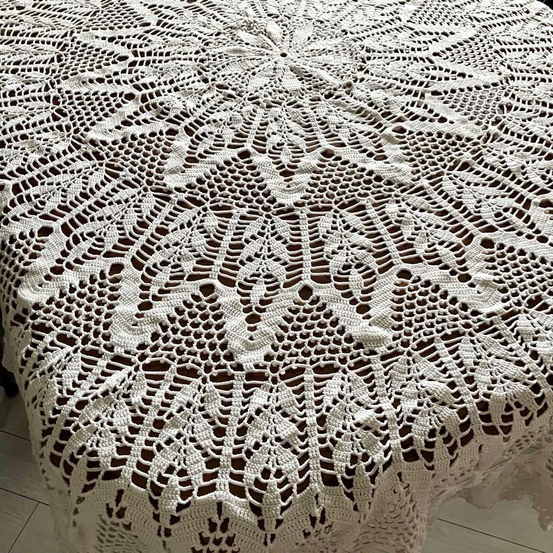 極美品✨手編み 大判 ドイリー テーブルクロス ハンドメイド アンティーク