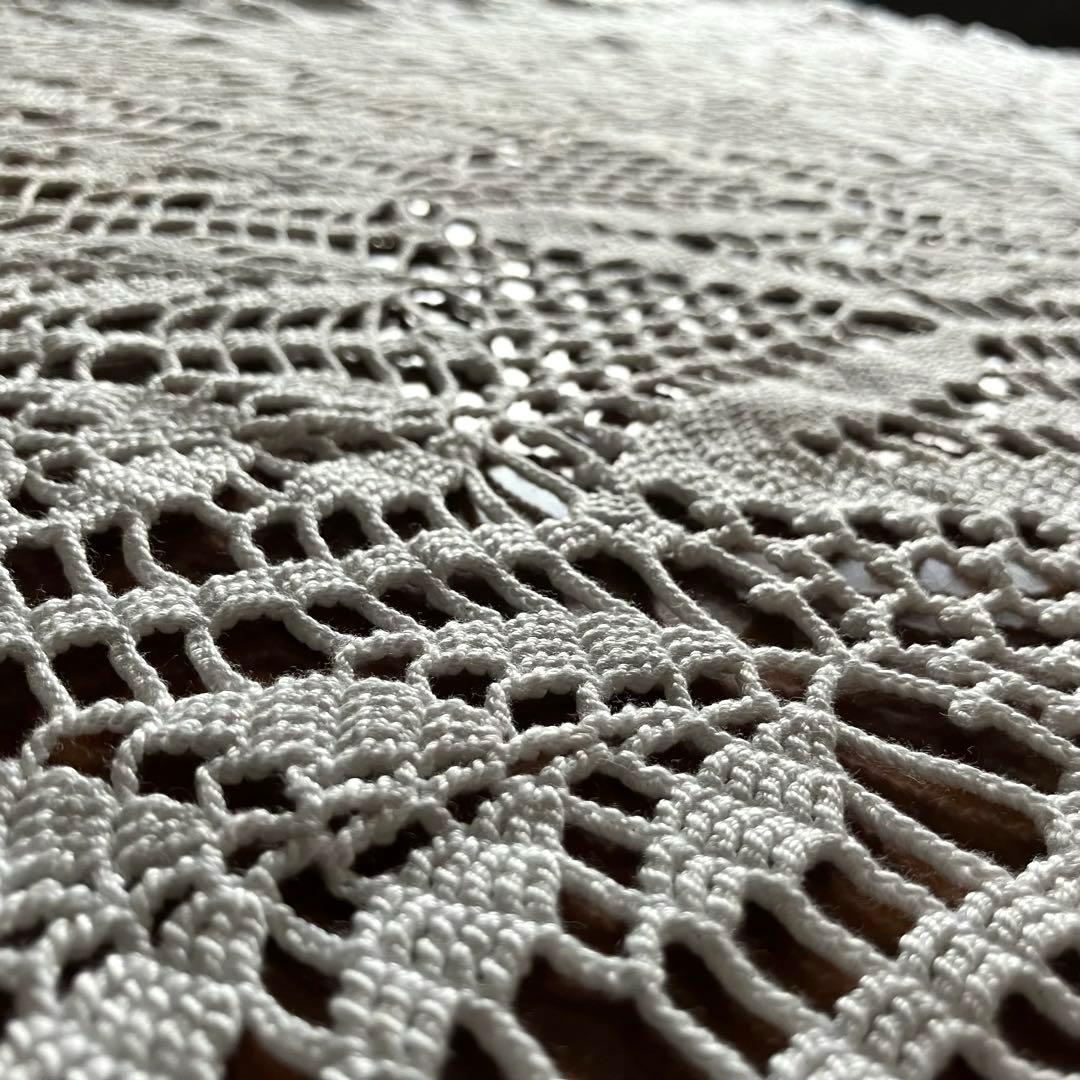 極美品✨手編み 大判 ドイリー テーブルクロス ハンドメイド アンティーク