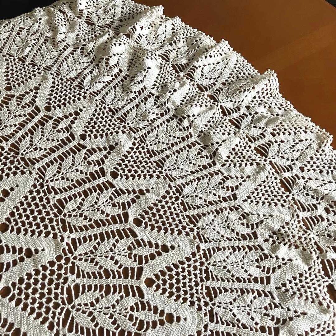 極美品✨手編み 大判 ドイリー テーブルクロス ハンドメイド アンティーク