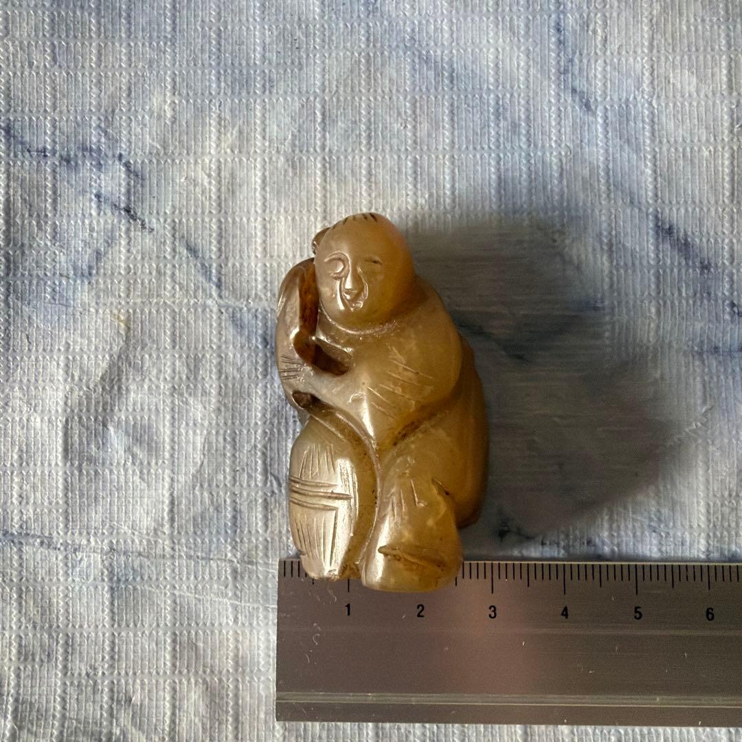 古玉　砡製 人物像 彫刻 古砡　アンティーク　中国