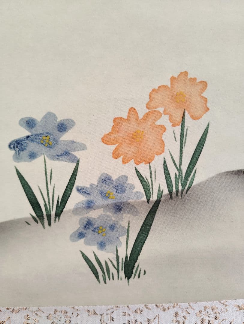 掛軸　英友　桜花雀之図