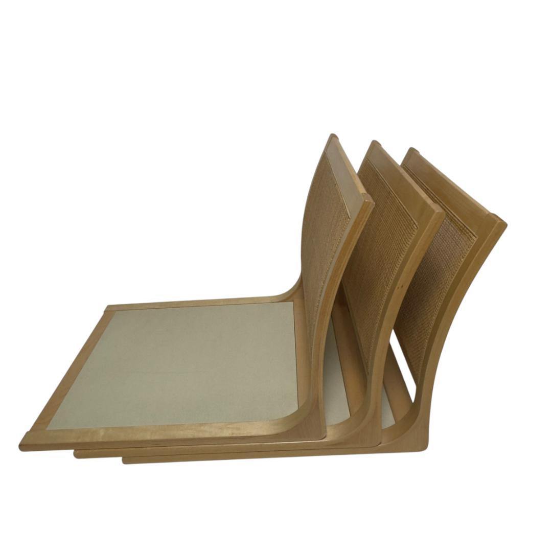 TENDO 天童木工 原好輝 高級座椅子 籐 ラタン 曲木 座イス 3脚