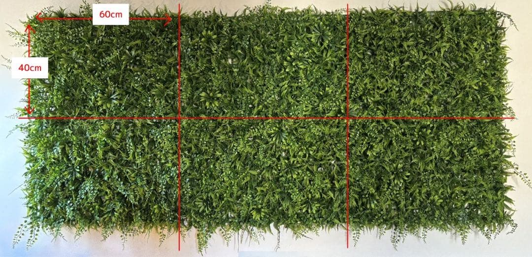 フェイクグリーン 壁掛け 60cm×40cm 6枚セット