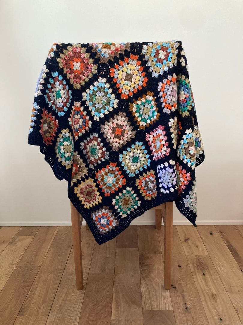 かぎ針編み　グラニースクエア　モチーフ編み　ブランケット　マルチカバー