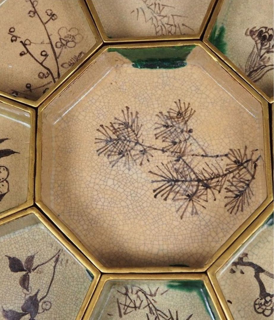 送料無料　江戸～明治　豊楽焼菓子器菓子皿★大珍品★　茶道具　本物保証