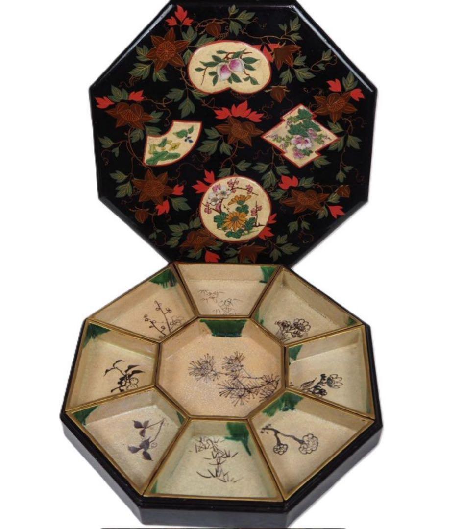 送料無料　江戸～明治　豊楽焼菓子器菓子皿★大珍品★　茶道具　本物保証