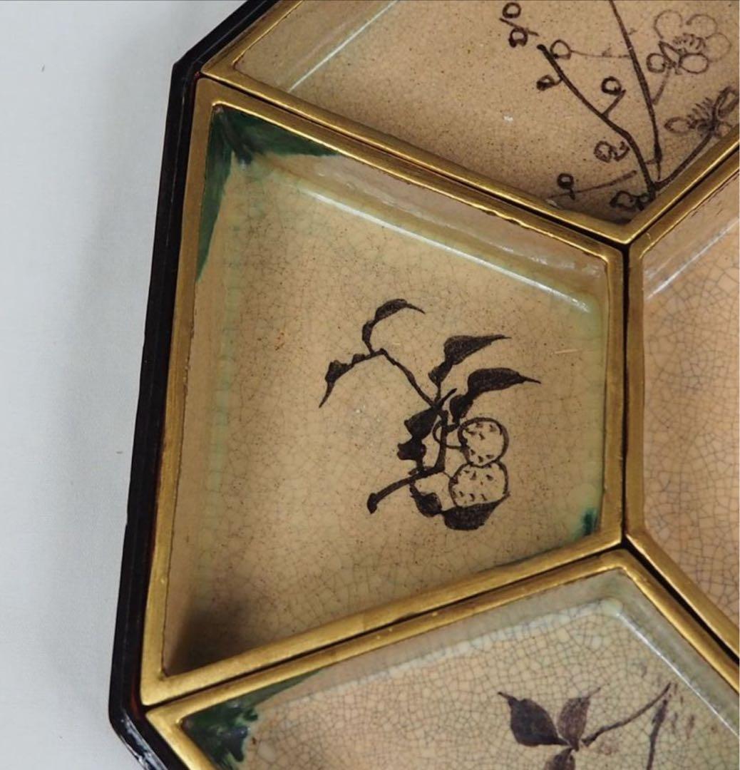 送料無料　江戸～明治　豊楽焼菓子器菓子皿★大珍品★　茶道具　本物保証