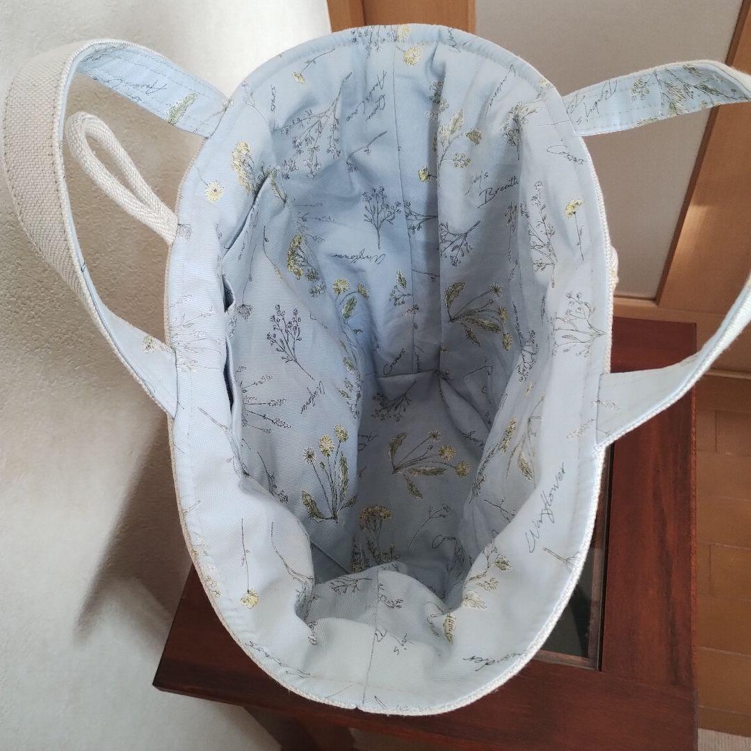 ハンドメイド 刺繍 ミモザのバック