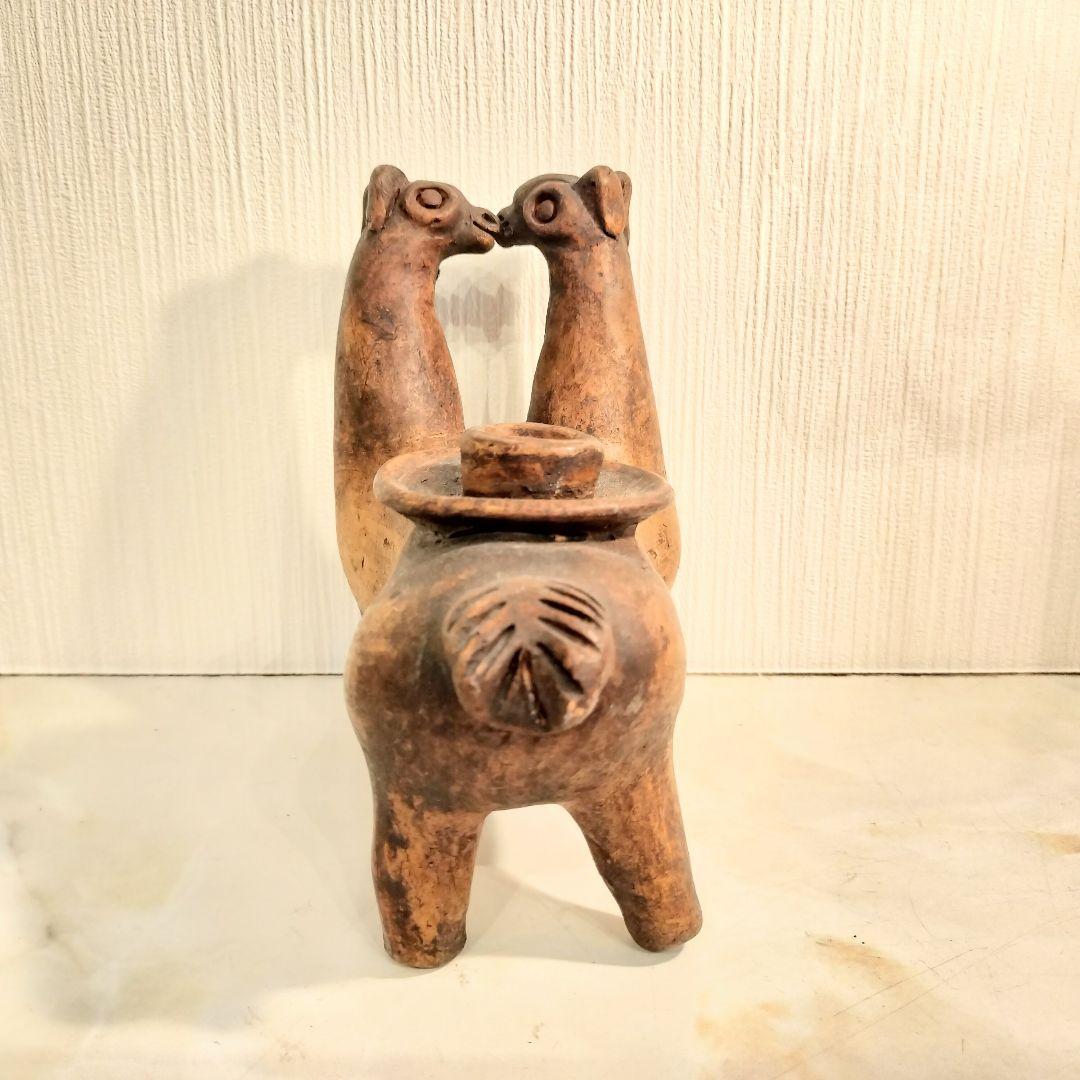 海外製 焼き物 アルパカオブジェ キャンドルホルダー お香立て