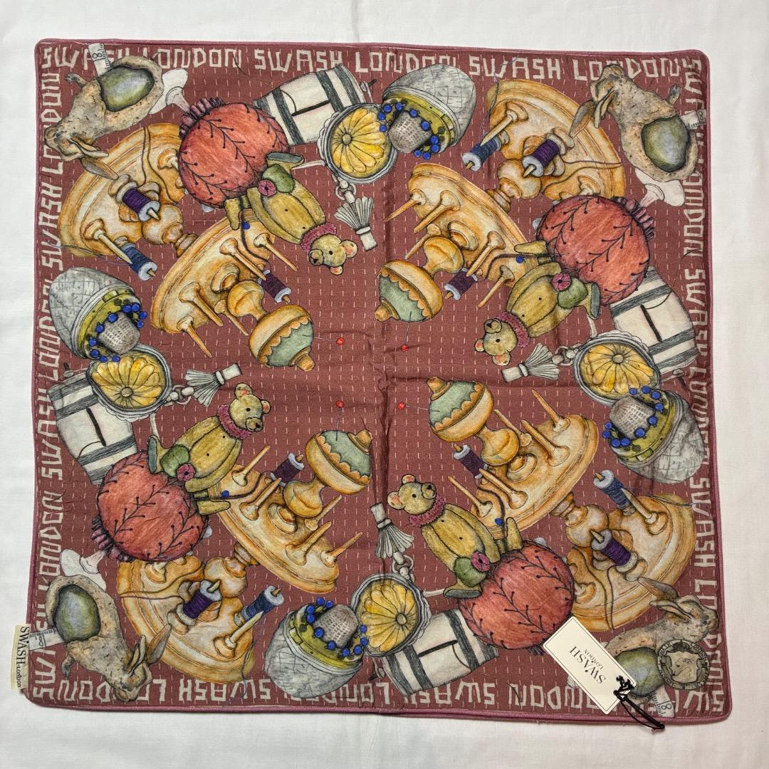 スワッシュロンドン SWASH LONDO・クッションカバー（くま熊・渋ピンク